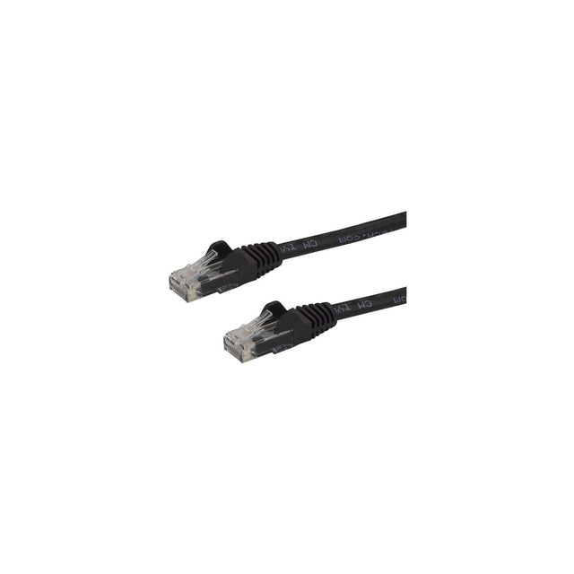 Cable Ethernet Cat6 RJ45 StarTech 24 AWG 15 m negro, vista de los conectores