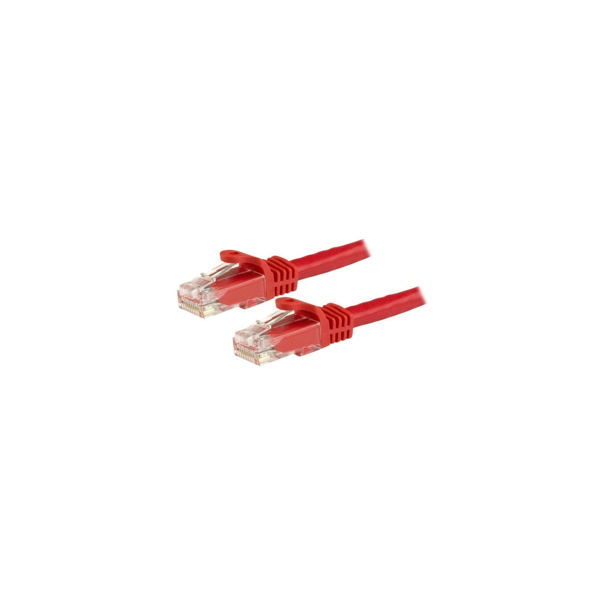 Cable Ethernet Cat6 RJ45 StarTech 24 AWG 5 m rojo, vista de los conectores