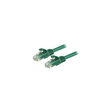 Cable Ethernet Cat6 RJ45 StarTech 24 AWG 5 m verde, vista de los conectores
