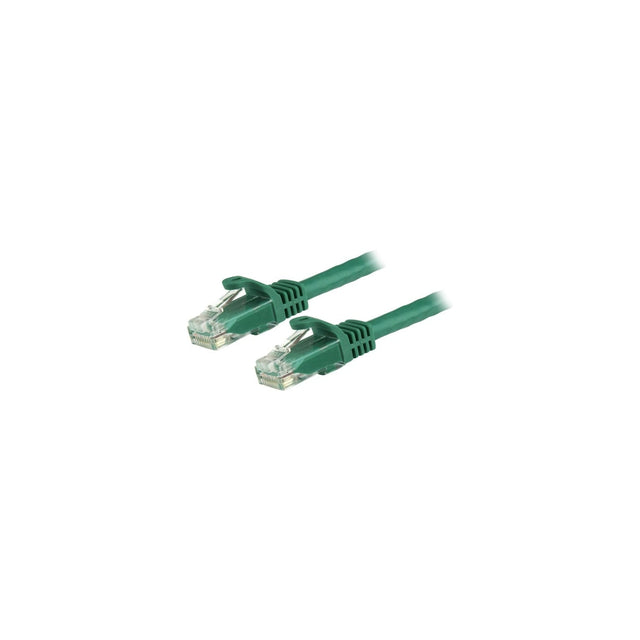 Cable Ethernet Cat6 RJ45 StarTech 24 AWG 5 m verde, vista de los conectores