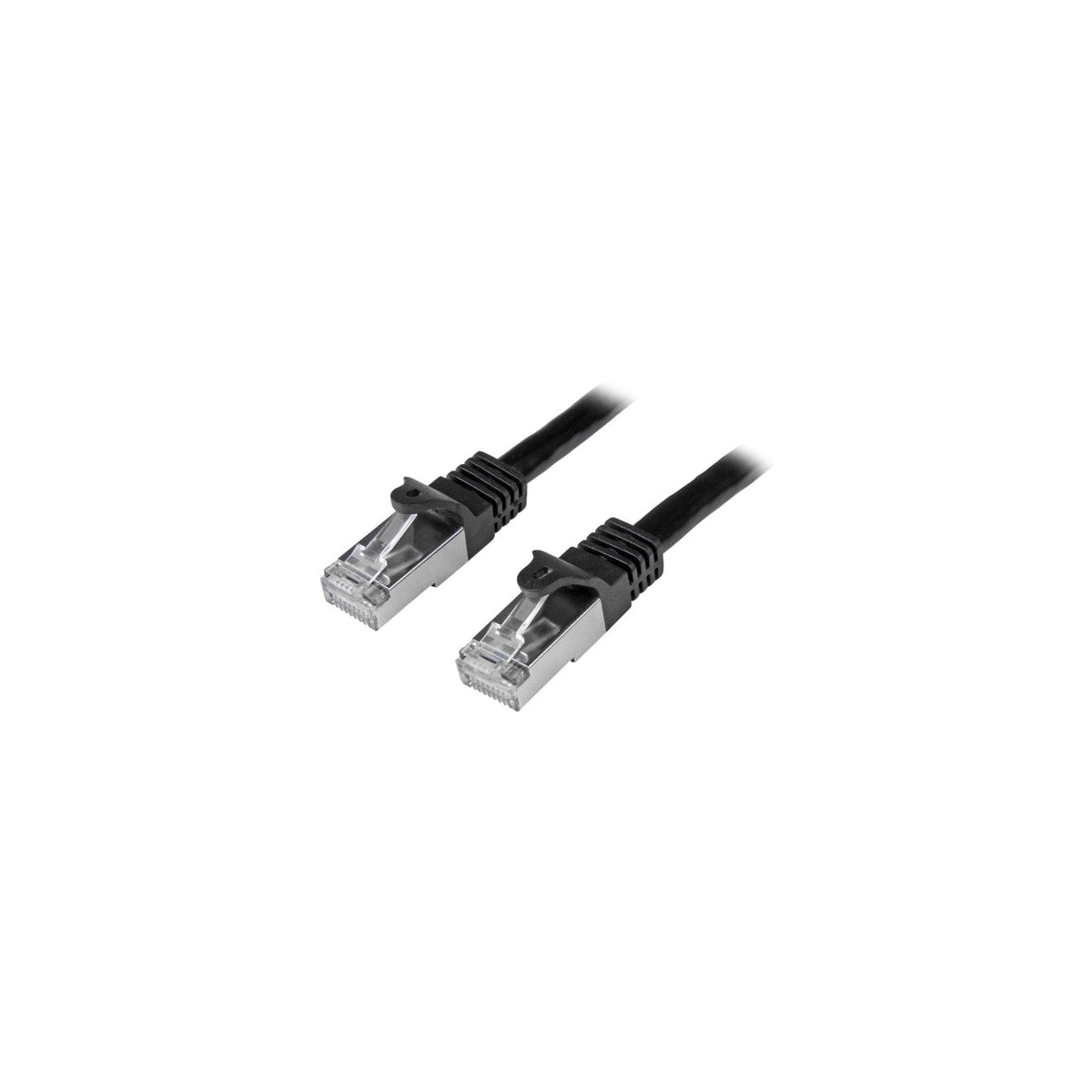 Cable Ethernet Cat6 RJ45 StarTech apantallado 5 m negro, vista de los conectores