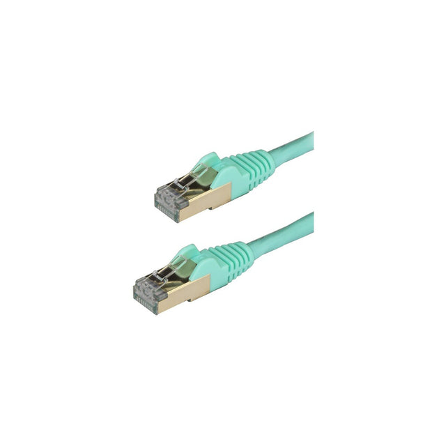 Cable Ethernet Cat6a RJ45 StarTech 2 m aguamarina; conectores RJ45 macho en ambos extremos