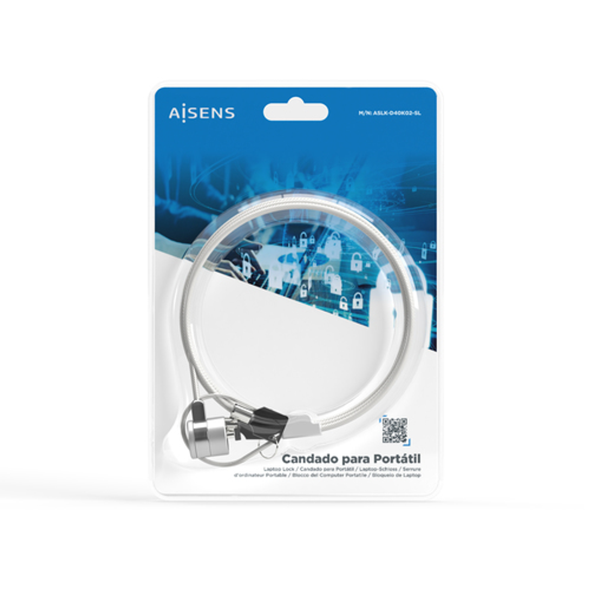 Cable de seguridad AISENS ASLK-D40K02-SL Plata - vista 5