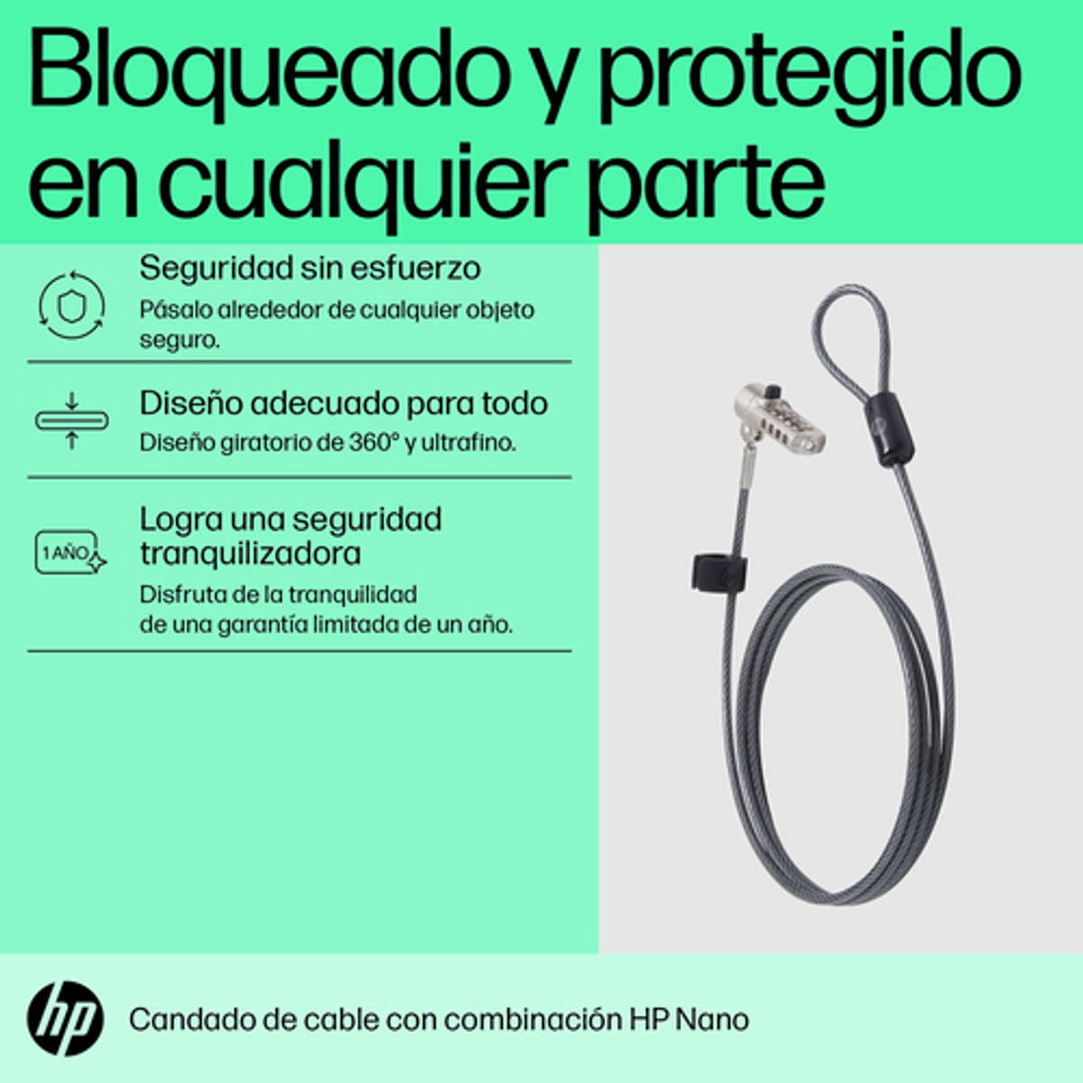 Cable de seguridad HP 63B28AA - vista 4