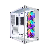 Caja para PC Talius ATX gaming Cronos Frost Blanca RGB cristal