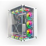 Caja para PC Talius ATX gaming Cronos Frost Blanca RGB cristal - vista 3