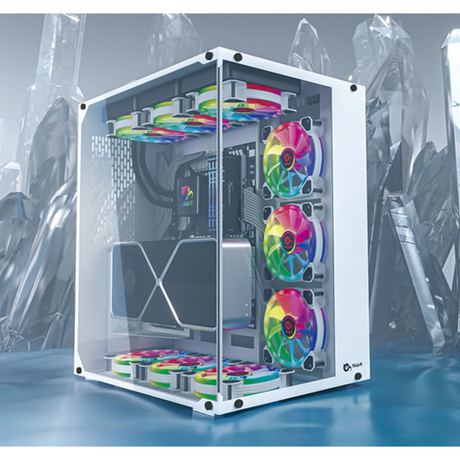 Caja para PC Talius ATX gaming Cronos Frost Blanca RGB cristal - vista 4