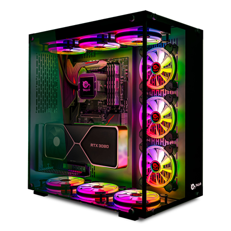Caja para PC Talius ATX gaming Cronos Negra RGB cristal