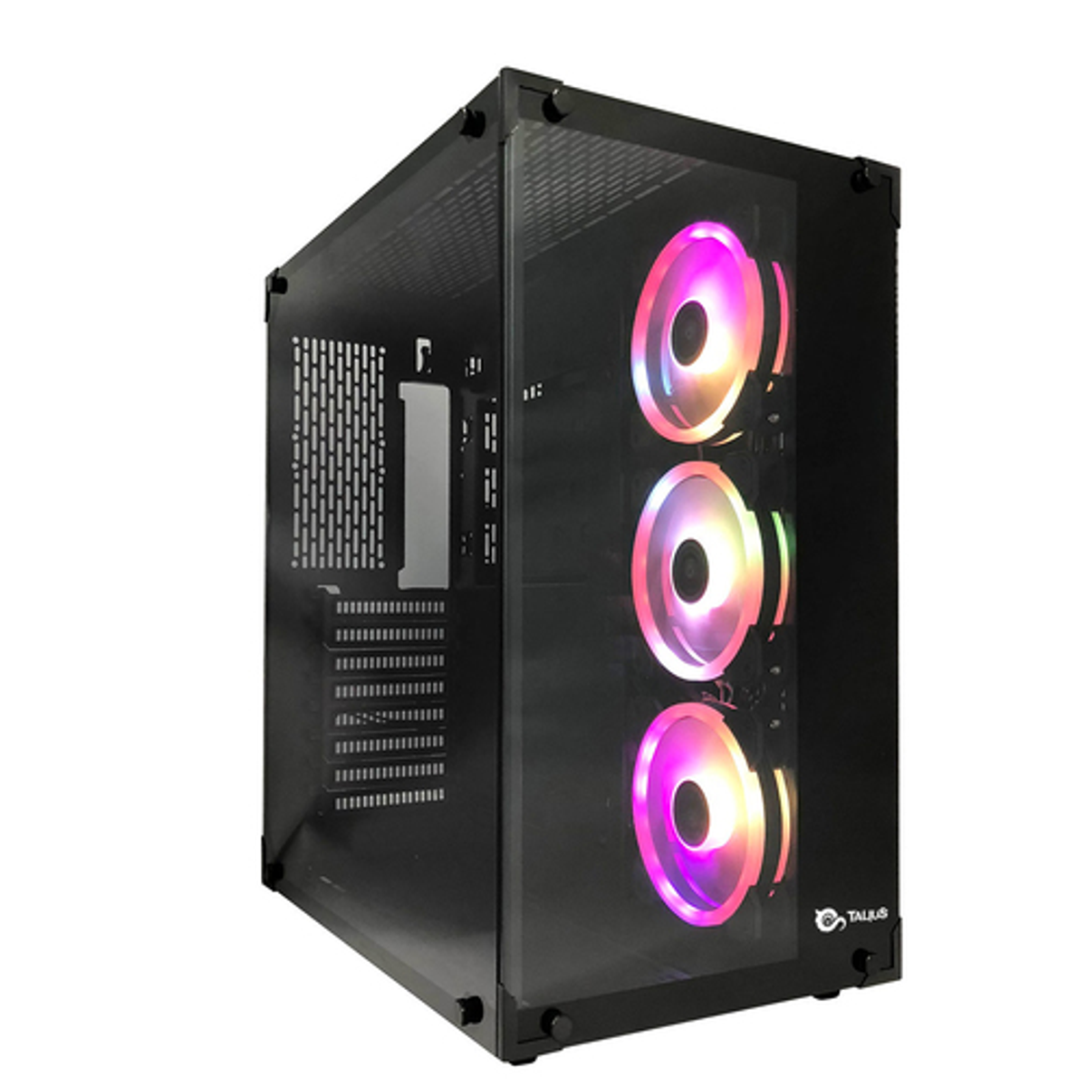 Caja para PC Talius ATX gaming Cronos Negra RGB cristal - vista 3