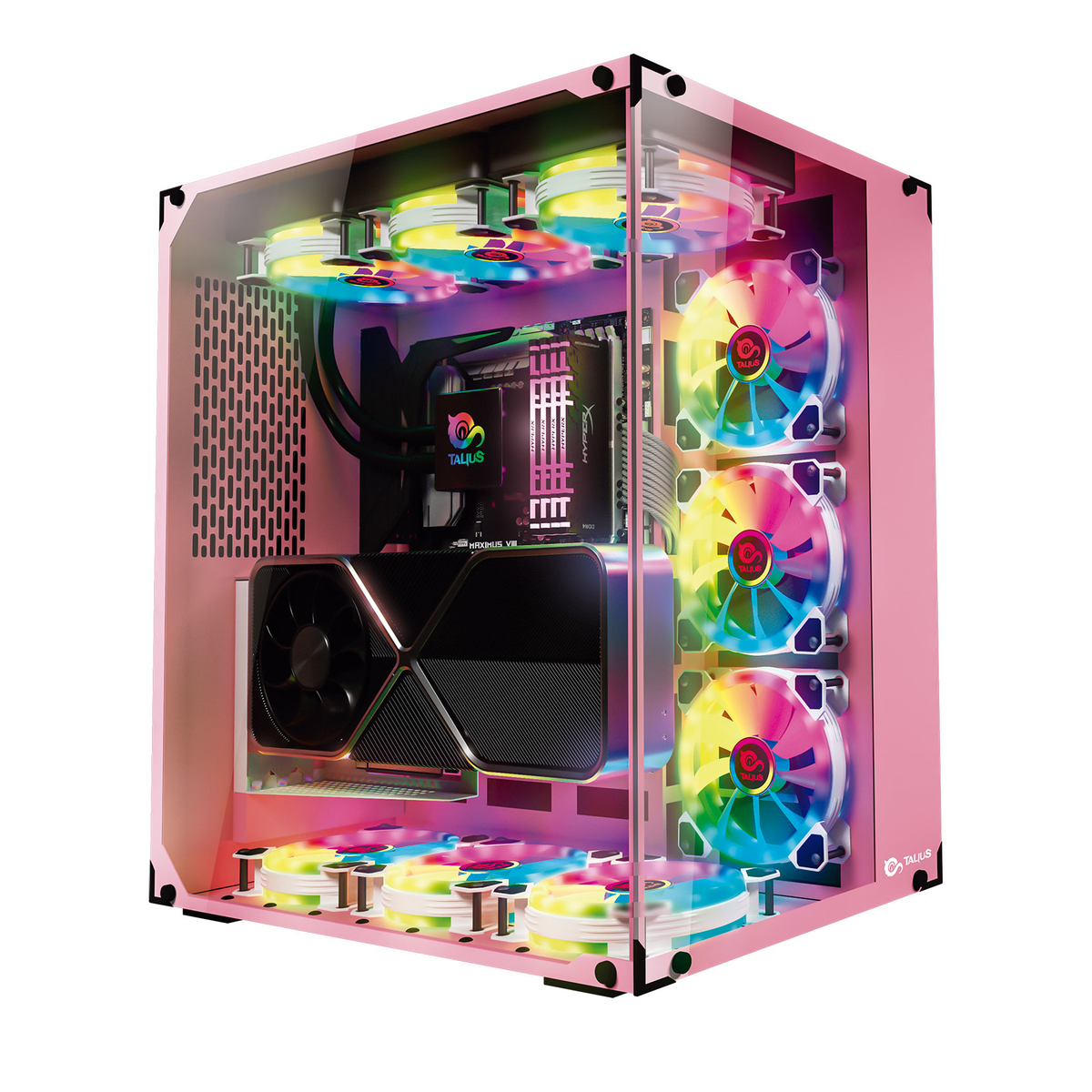 Caja para PC Talius ATX gaming Cronos Orchid RGB cristal