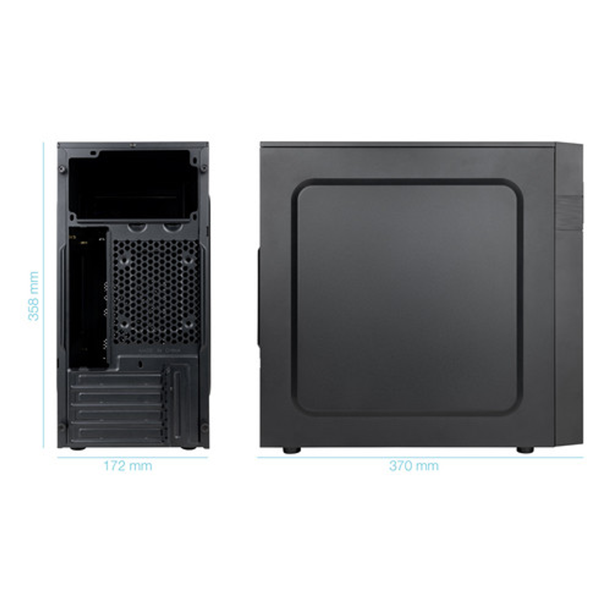 Caja para PC TooQ Minitorre MATX "isobox Ultra" 500W USB-C - vista 2