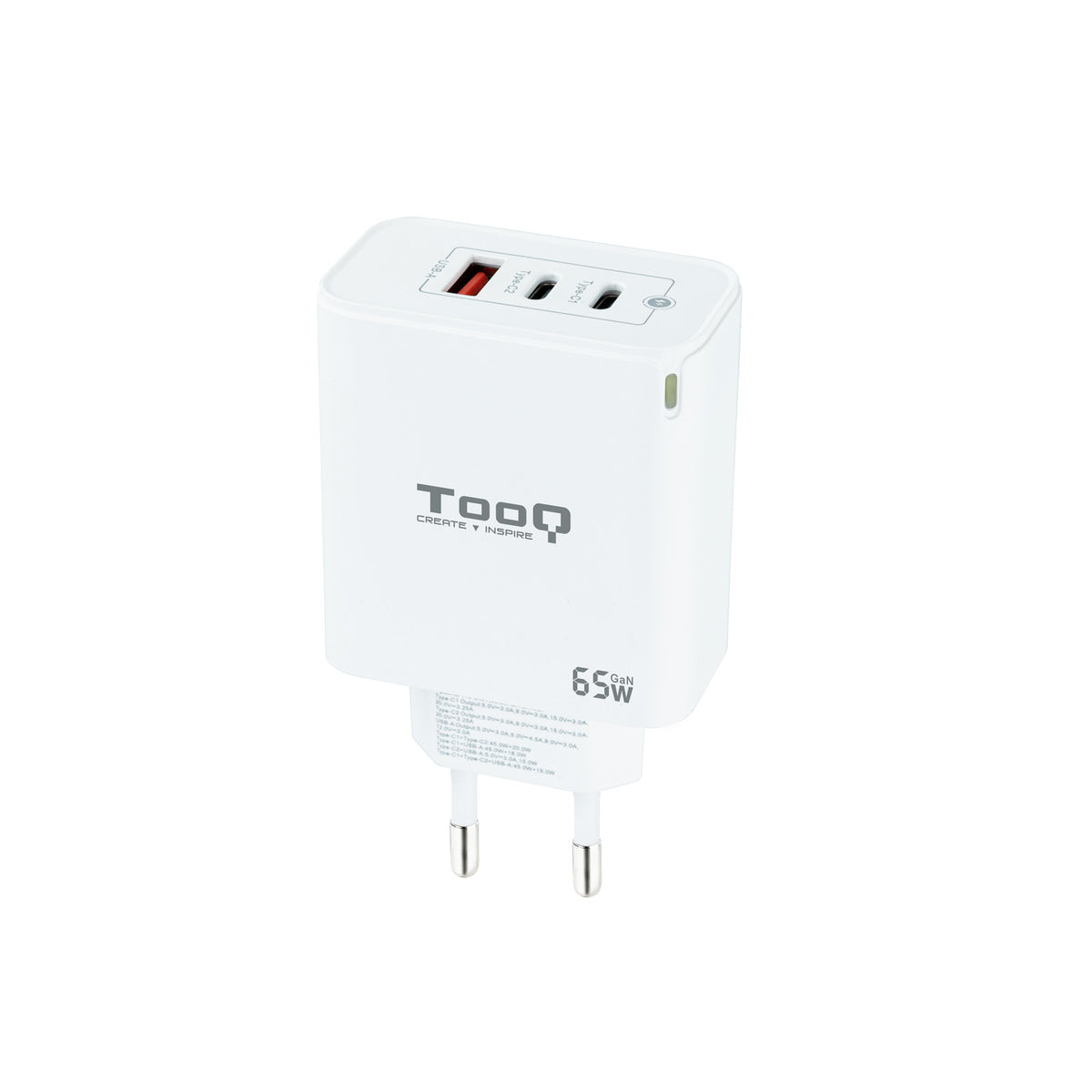 Cargador TooQ TQWC-GANQC2PD65WT 65W