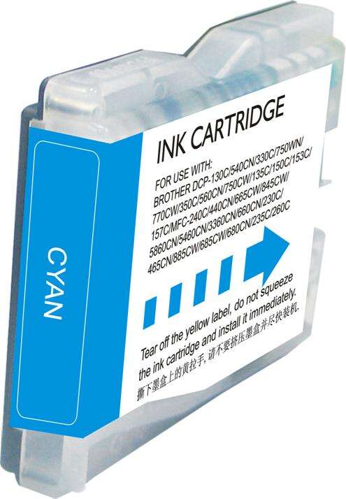 Tinta compatible Brother LC1000XL LC970XL LC1000C LC970C Cian
