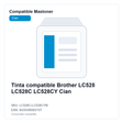 Tinta compatible Brother LC528 LC528C LC528CY Cian