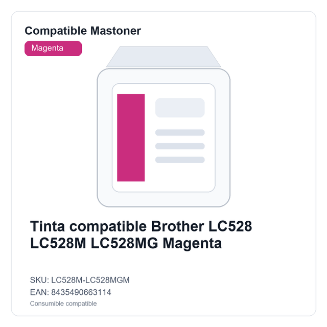 Tinta compatible Brother LC528 LC528M LC528MG Magenta