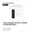 Tinta compatible Brother LC528XL LC528XLBK Negro