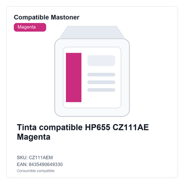 Tinta compatible HP655 CZ111AE Magenta