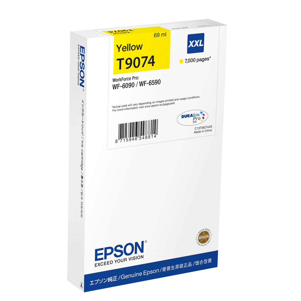 Cartucho de tinta Epson C13T90744N Original Amarillo