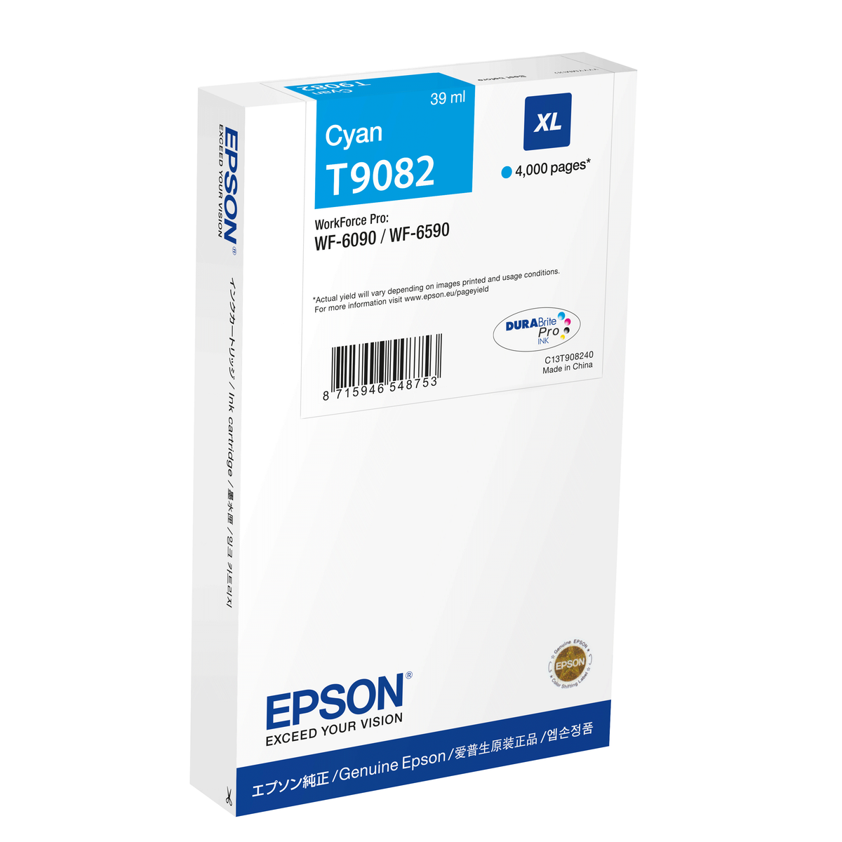 Cartucho de tinta Epson C13T90824N Original Cian