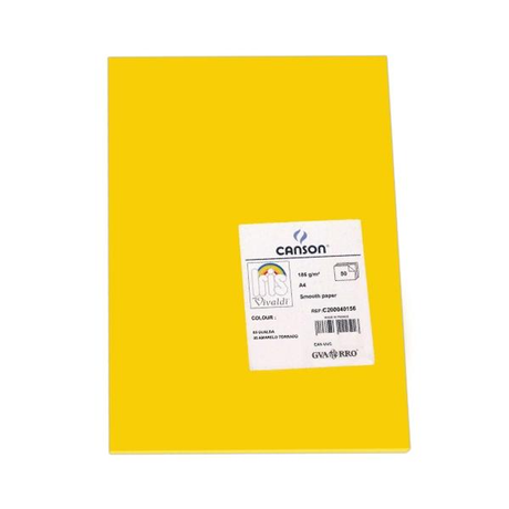 Cartulina Canson Pack de 50 185g A4 Amarillo Gualda