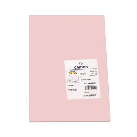 Cartulina Canson Pack de 50 185g A4 Rosa
