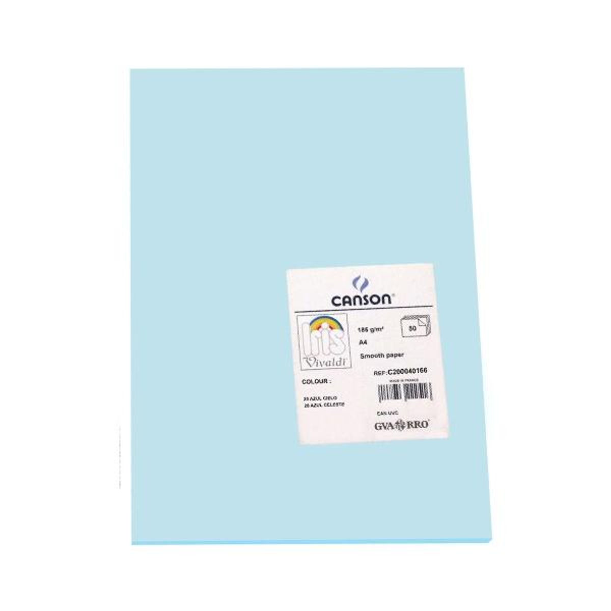 Cartulina Canson Pack de 50 185g A4 Azul Cielo