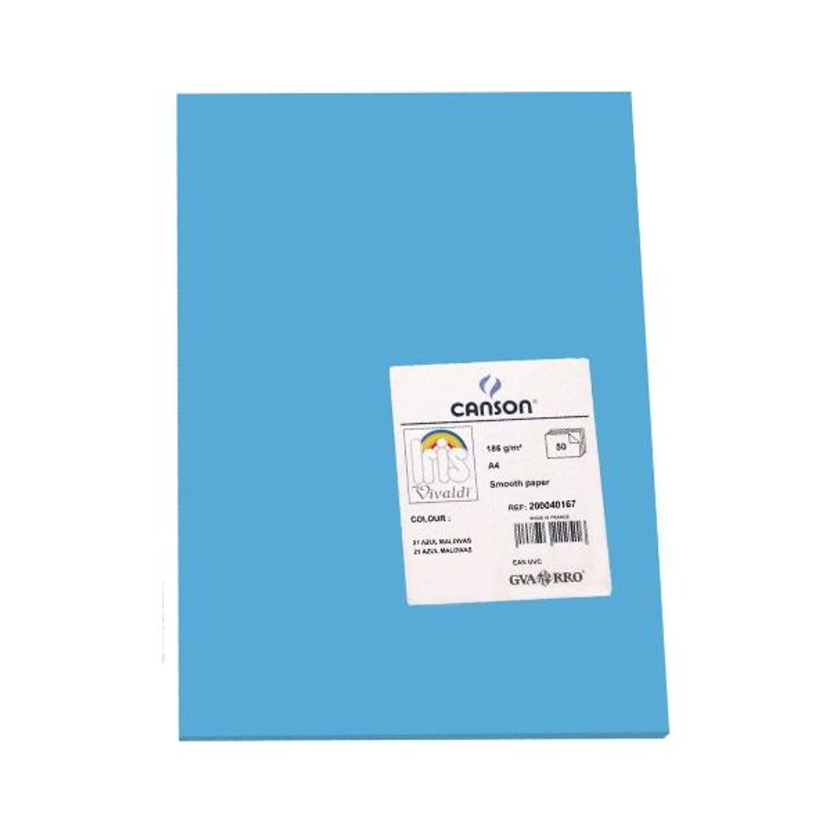 Cartulina Canson Pack de 50 185g A4 Azul Maldivas