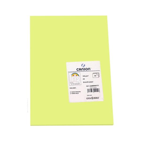 Cartulina Canson Pack de 50 185g A4 Verde Manzana