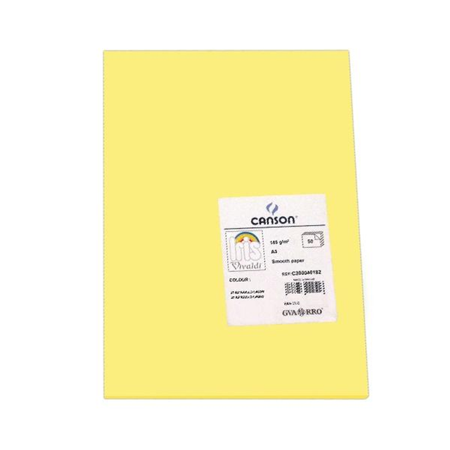 Cartulina Canson Pack de 50 185g A3 Amarillo Limon