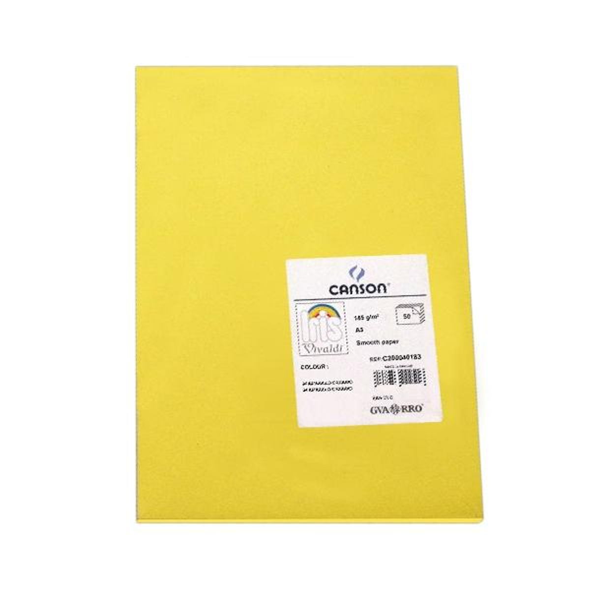 Cartulina Canson Pack de 50 185g A3 Amarillo Canario