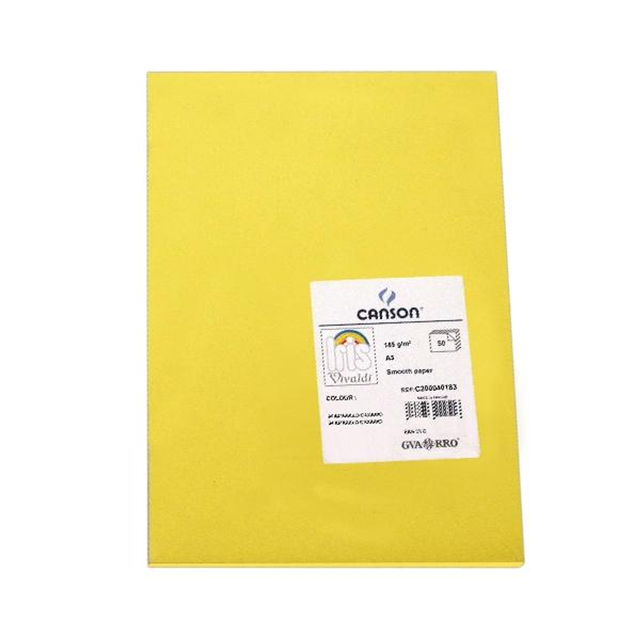 Cartulina Canson Pack de 50 185g A3 Amarillo Canario