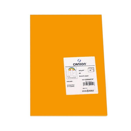Cartulina Canson Pack de 50 185g A3 Mandarina