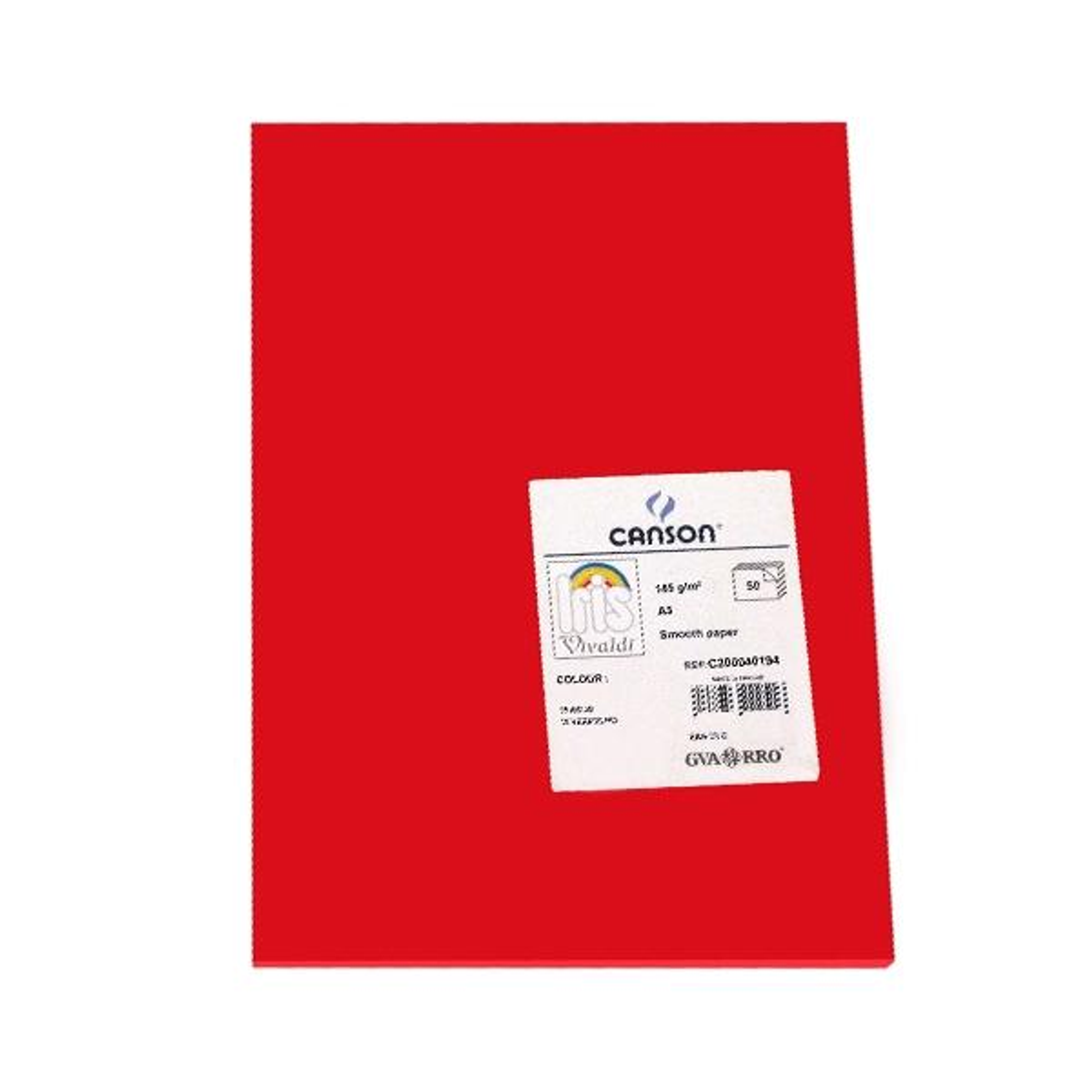 Cartulina Canson Pack de 50 185g A3 Rojo