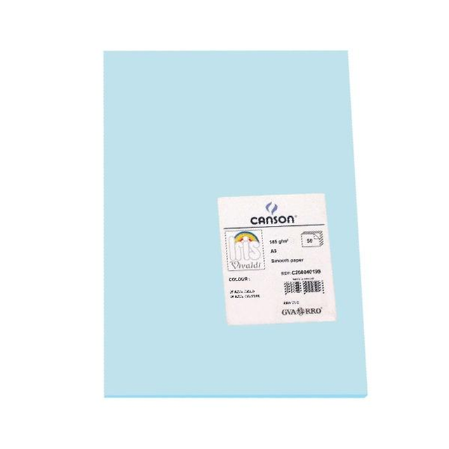 Cartulina Canson Pack de 50 185g A3 Azul Cielo