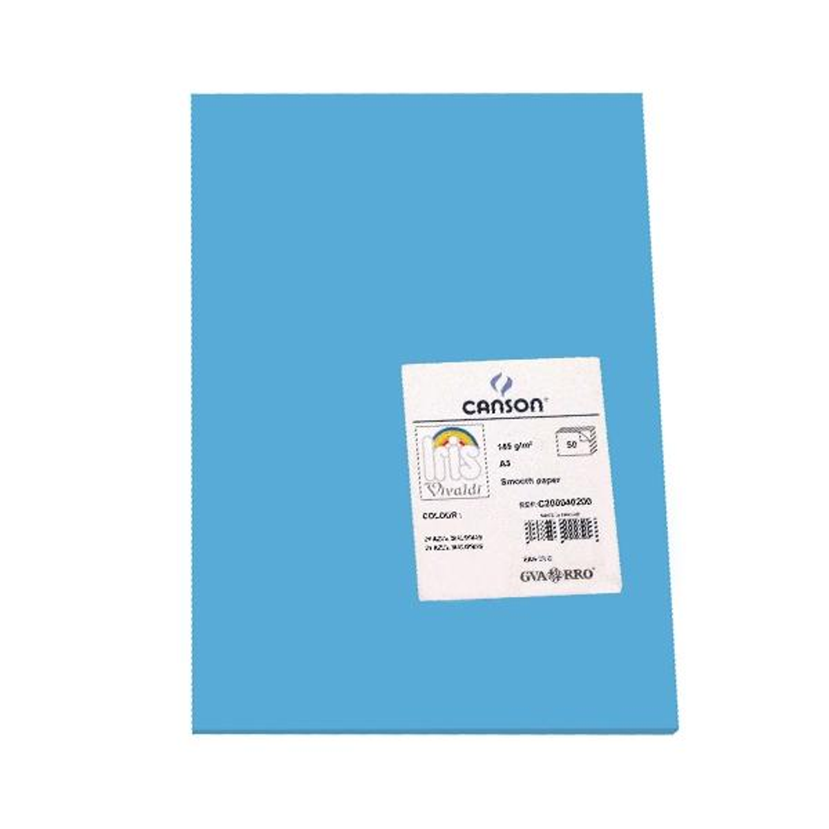 Cartulina Canson Pack de 50 185g A3 Azul Maldivas