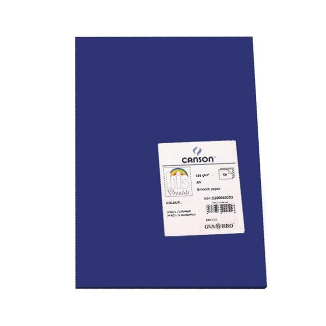 Cartulina Canson Pack de 50 185g A3 Azul Ultramar