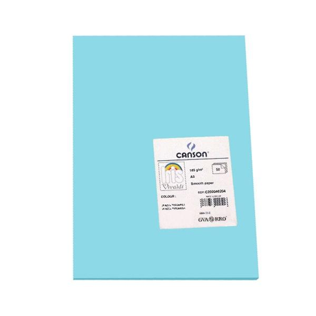 Cartulina Canson Pack de 50 185g A3 Azul Turquesa