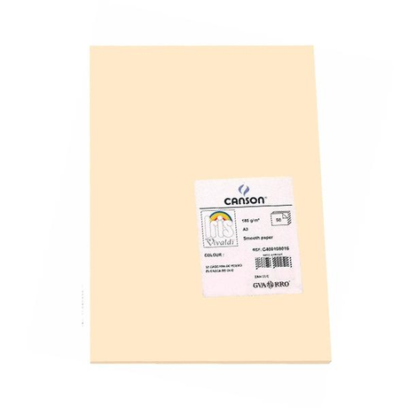 Cartulina Canson Pack de 50 185g A3 Cascara de Huevo