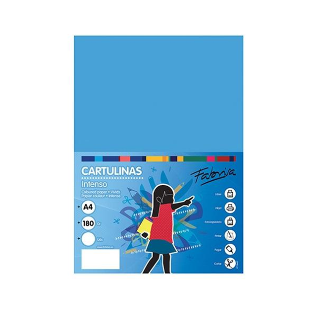 Cartulina Fabrisa Pack de 50 180gr A4 Azul Turquesa