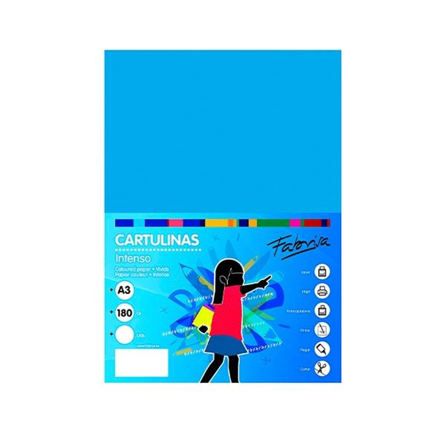 Cartulina Fabrisa Pack 50 180gr A3 Azul