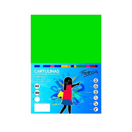 Cartulina Fabrisa Pack de 50 180gr A3 Verde Fuerte
