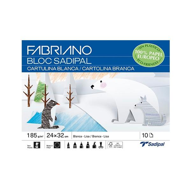 Cartulina Sadipal Cuaderno Manualidades 10H 32X24CM Blanco
