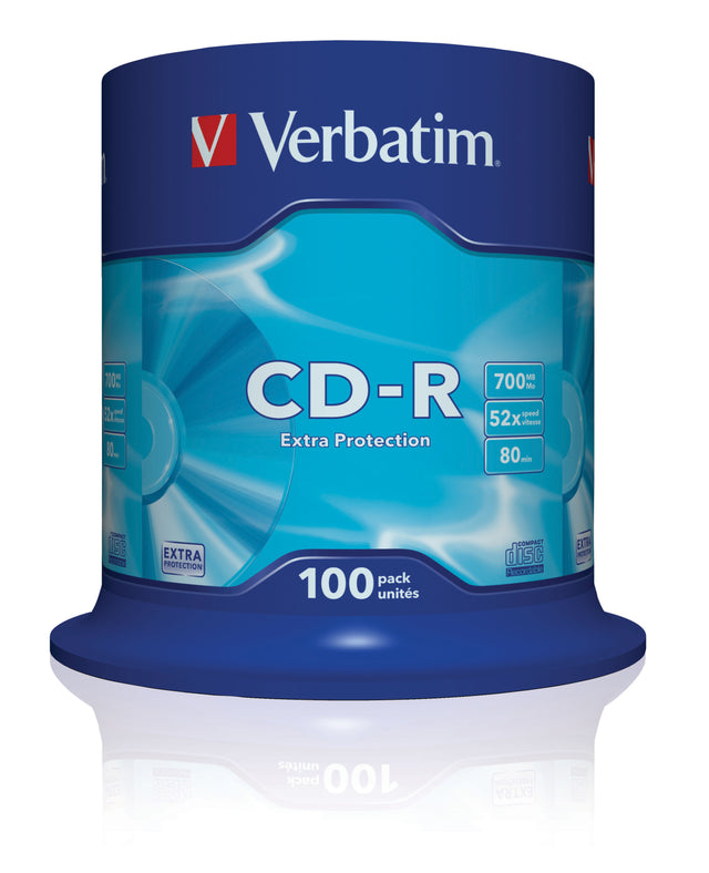 CD-R Verbatim 43411 700MB 48x Extra Protection DataLife, 100 unidades