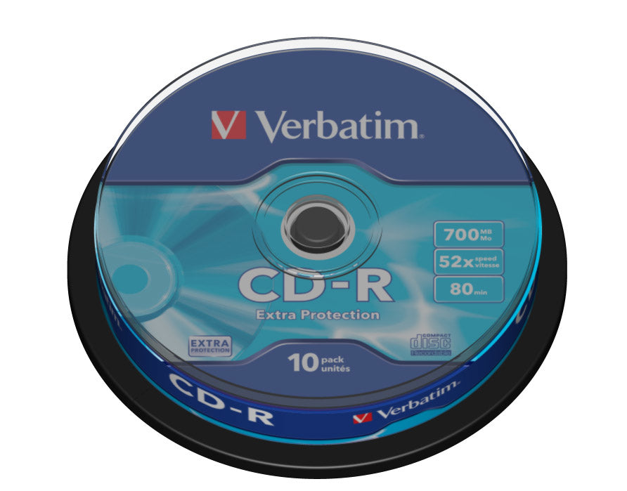 CD-R Verbatim 43437 700MB 52X Extra Protection DataLife, 10 unidades