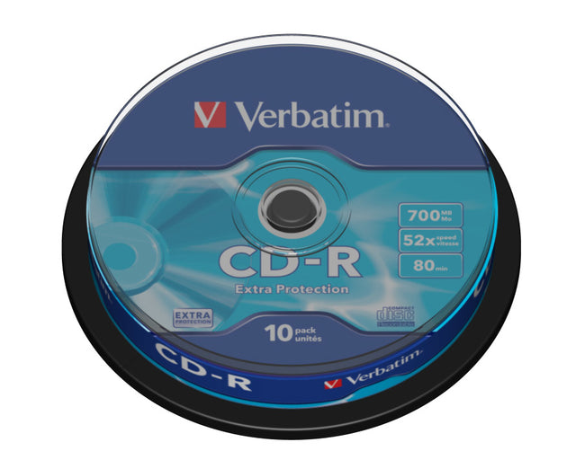 CD-R Verbatim 43437 700MB 52X Extra Protection DataLife, 10 unidades