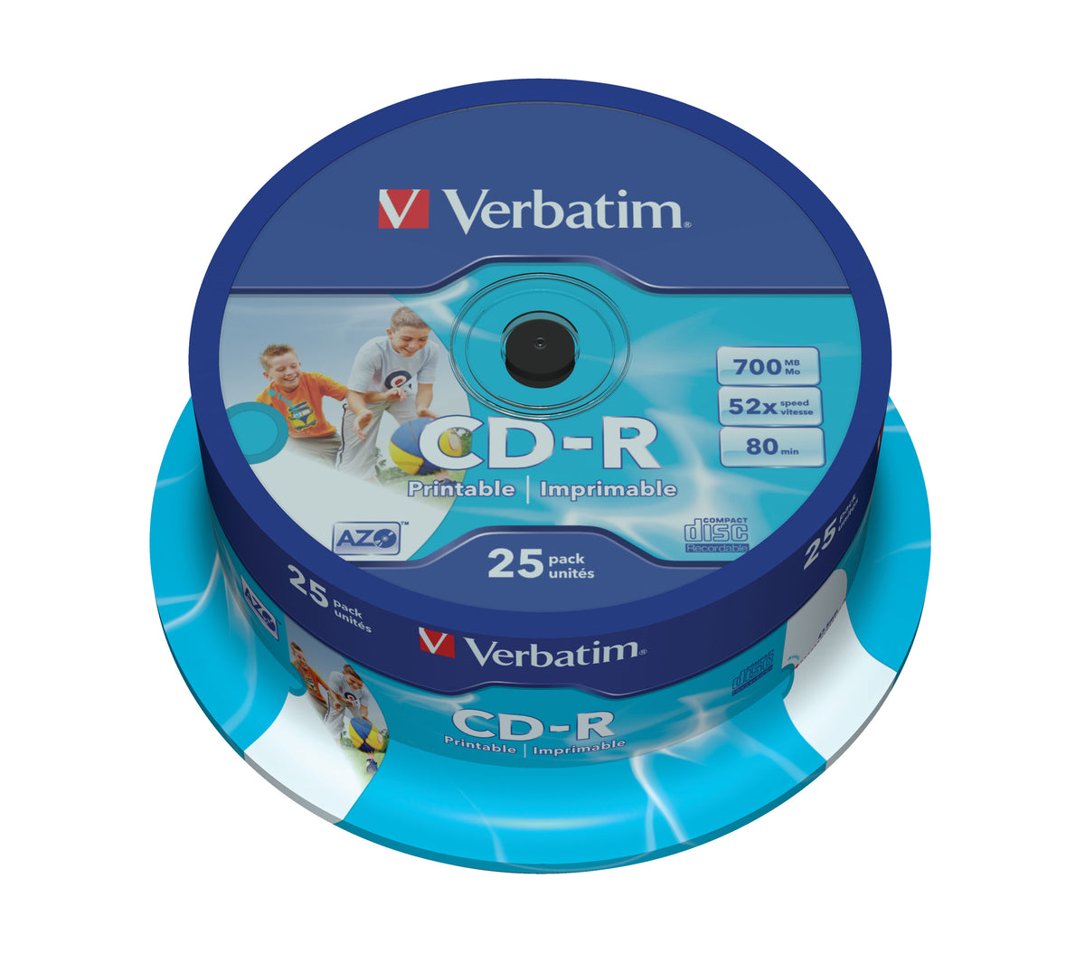 CD-R Verbatim 43439 700MB 52X imprimible, 25 unidades