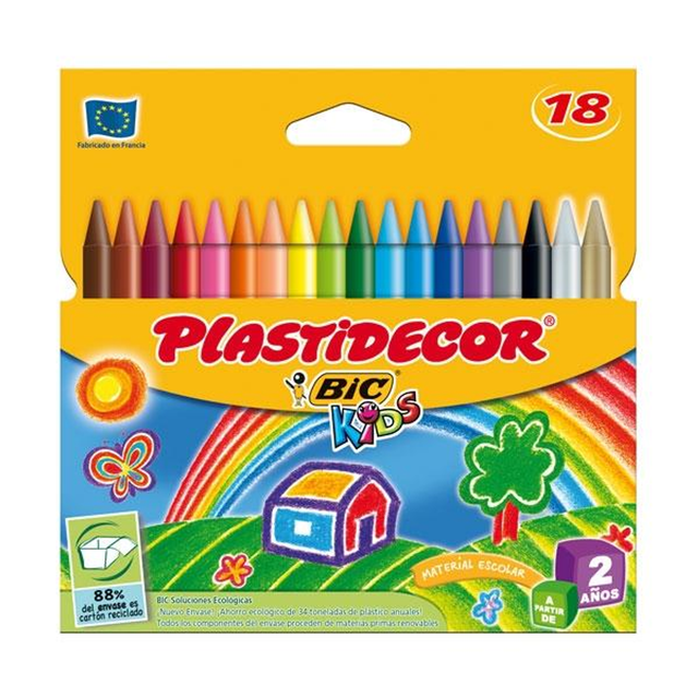 Ceras Plastidecor C.18 Plásticas Colores Surtidos