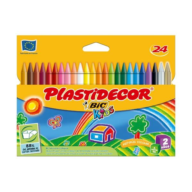 Ceras Plastidecor C.24 Plásticas Colores Surtidos