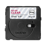 Cinta para rotuladora Brother 12 mm Rojo sobre transparente BTAG132 - vista 2