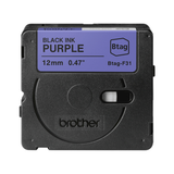 Cinta para rotuladora Brother 12 mm Negro sobre violeta BTAGF31 - vista 2